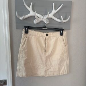 Everlane Cream High-Rise Cotton Skirt